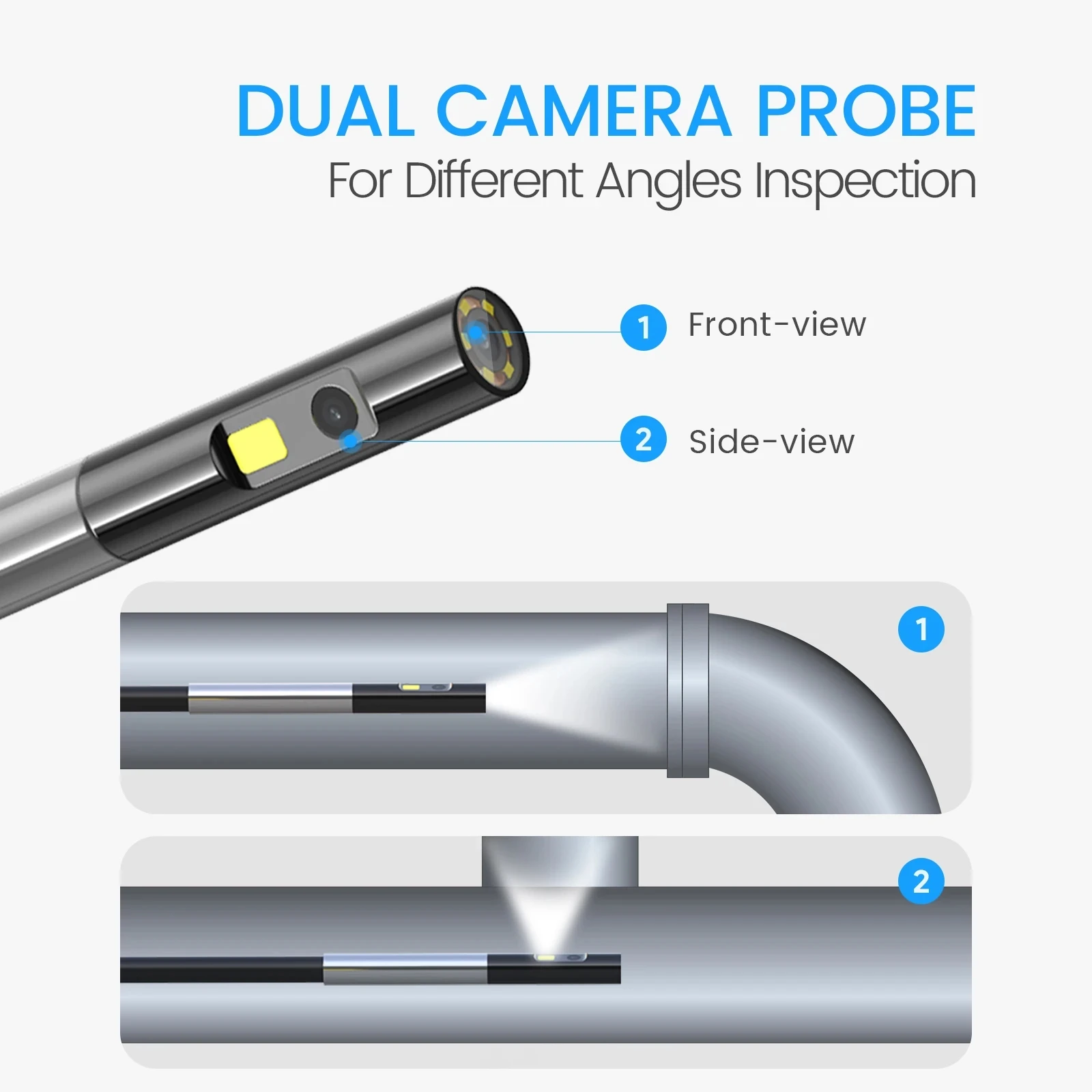 Caméra d'inspection endoscopique Teslon pour touristes, boroscope étanche  ultra fin, caméra de salle, vidéo, moniteur