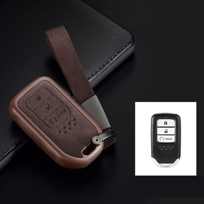 Hot sale Full Cover Plastic+Leather Car Key Protect Case For Honda Hrv Civic Accord 2003-2007 Cr-v Freed Pilot Auto Shell