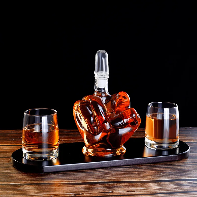 Whisky Ice Wine Pot Decanter Bar or Home Kitchen Holder with Free Glass Cup 