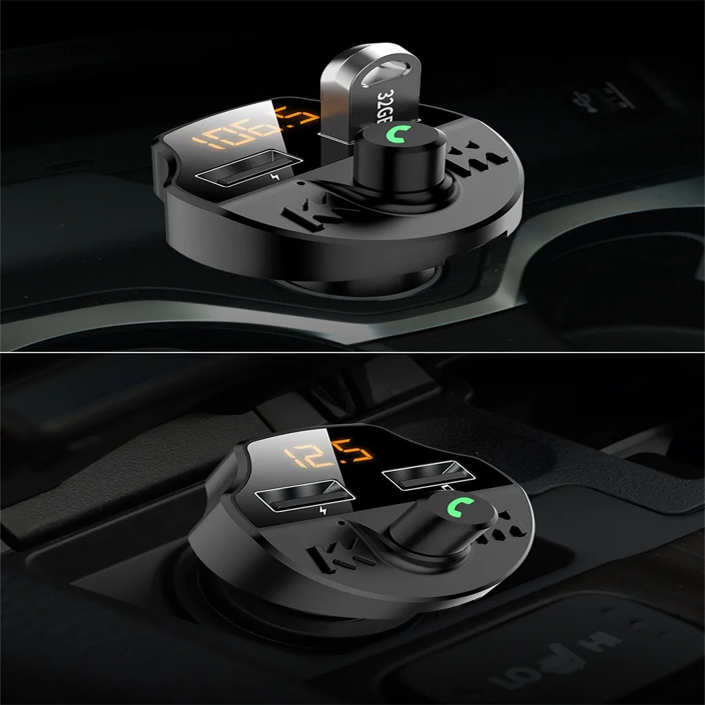 Автомобильный Aux bluetooth комплект громкой связи fm-передатчик ЖК MP3-плеер двойной USB зарядное устройство 2.1A TF карта U диск автомобильный комплект свободные руки# WL1