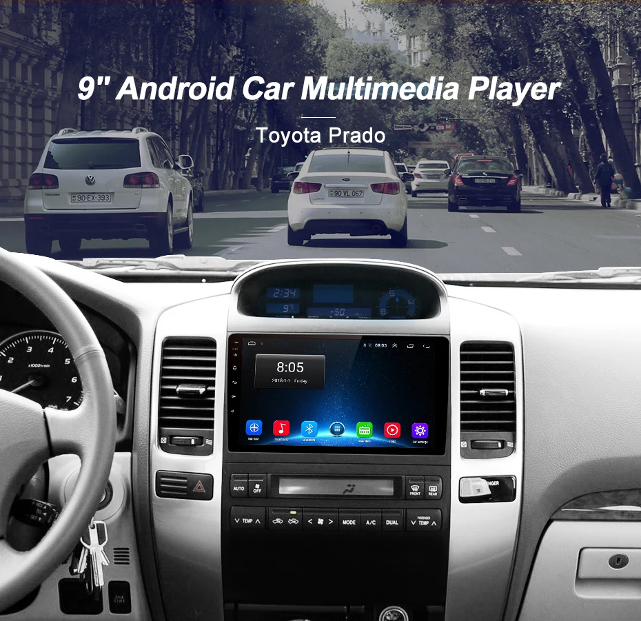 Junsun V1 2G+ 3 2G Android 9,0 DSP для Toyota Prado 120 2004-2009 Автомобильный Радио Мультимедиа Видео плеер навигация gps RDS 2 din dvd