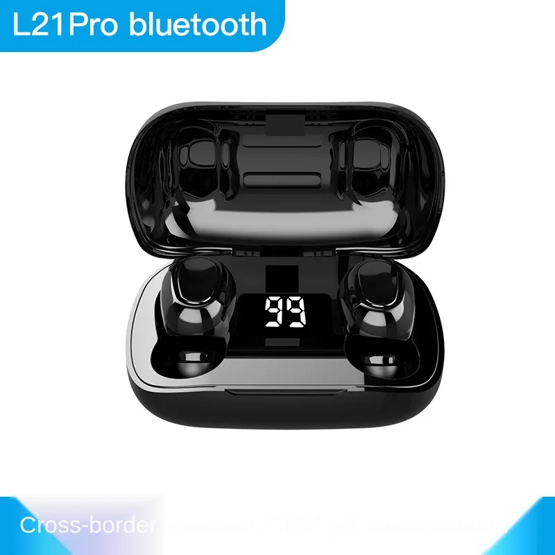 Free shipping 5 0 Bluetooth headset Mini stereo Binaural call Portable charging box Automatic pairing Smart chip HD call