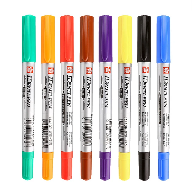 Marker Pen Marker  Paint Markers - Black/blue/red Double Head Round  Permanent Marker - Aliexpress