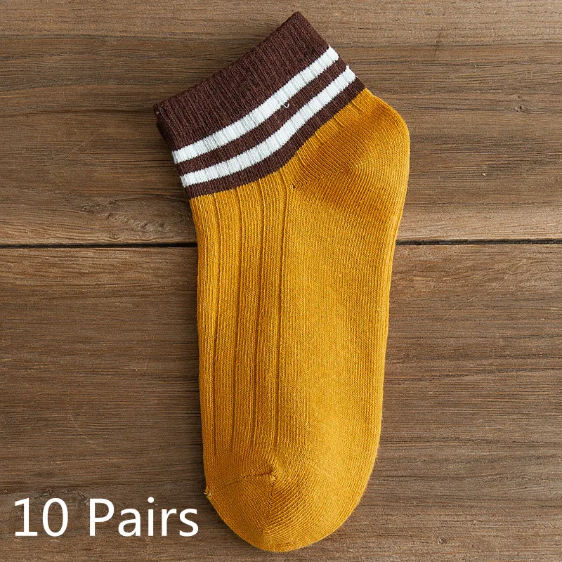 10 Pairs Low Tube Woman Stripe Cotton Socks For Spring Summer Autumn Women Low-Cut Shallow Mouth Socks Ins Tide Sports Socks wool socks women Women's Socks