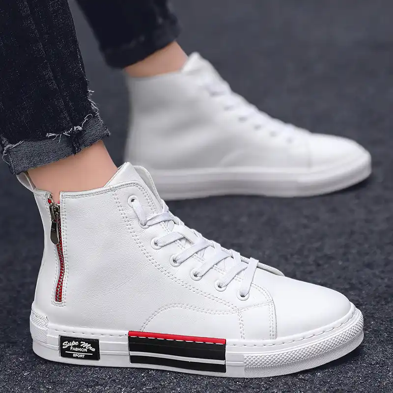 mens high top sneakers with zipper