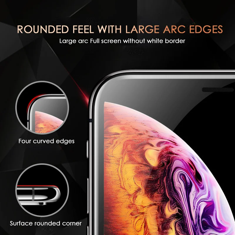 30D Полное покрытие экрана протектор для iPhone 11 Pro X Xr Xs Max изогнутые края закаленное стекло на iPhone 6 7 8 Plus защитная пленка