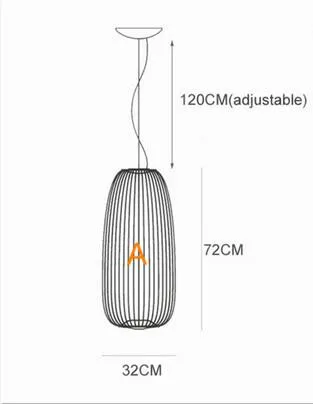 Скандинавский стиль Foscarini дизайн спицы подвесные светильники креативная клетка для птиц столовая художественная галерея Ресторан Декро светильники - Цвет корпуса: TYPE A
