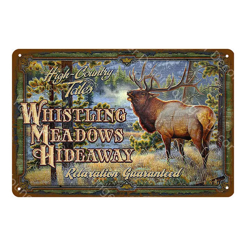 Man Cave Warning Hunting Tin Sign Vintage Wall Decor For Farm House Gun Shop Decorative Plate Hunter Gift Deer Poster YI-143 - Цвет: YD8777AI