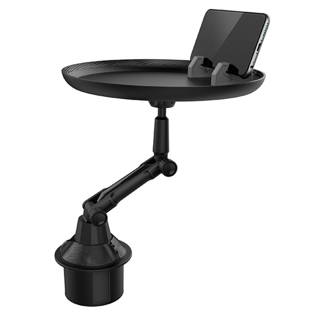 2 in 1 Car Mobile Phone Cup Holder Tray Auto Vehicle Rotary Food Table Bracket SUV Truck Interior Storage Replacement