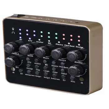 

KTV 3D USB Port Mobile Phone External Computer Sound Card Audio Recording Headset Adjustable Live Broadcast Microphone Mixer