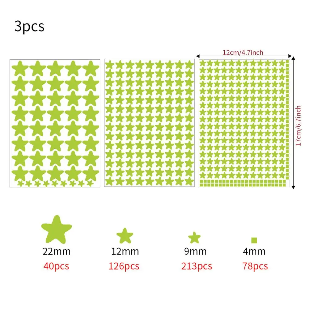 457pcsPcs светящаяся Звезда Луна Наклейка на стену Снежинка светится в темноте наклейка для детской комнаты флуоресцентная наклейка s