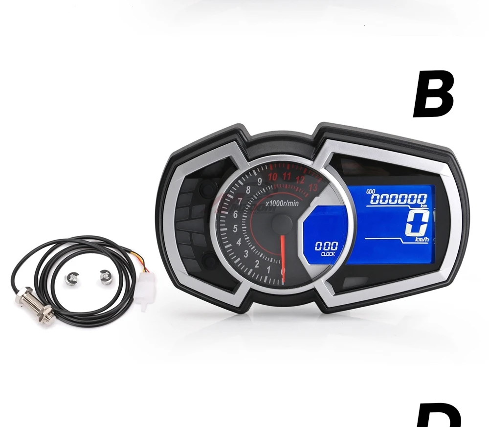 13000 об/мин DIY Универсальный 1,2, 4 цилиндровый lcd мотоциклетный гоночный уличный велосипедный спидометр, одометр об/мин датчик скорости топлива