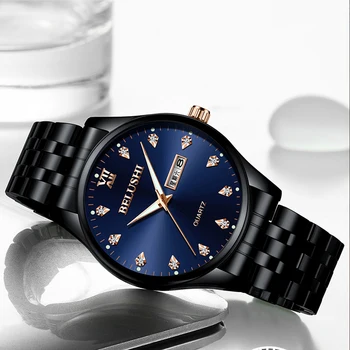 

TEENRAM Luxury Watch For Men Quartz WristWatch Mens Watches Waterproof Stainless Steel Diamond Male Sport Clock Reloj Hombre