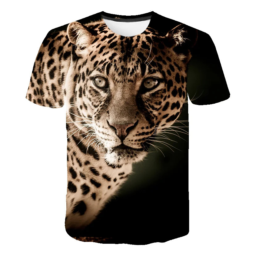 

New Brand Cheetah Shirt Black Clothing Leopard Animal T-shirt 3d Print T Shirt Women Clothes Oversize Hip Hop Fashion Summer