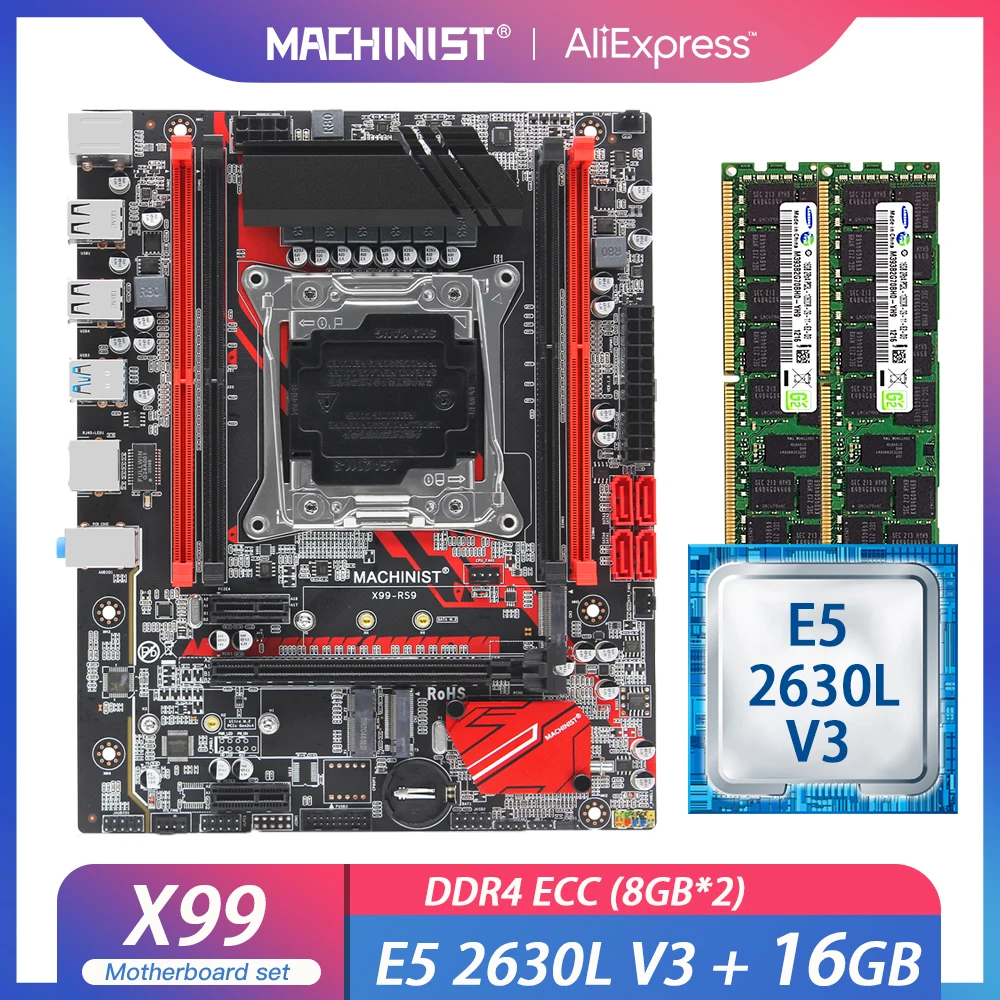 MACHINIST X99 материнская плата LGA 2011-3 комплект с процессором Intel Xeon E5 2620 V3 16G(2*8) DDR4 2666MHZ RAM