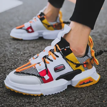 

New men Platform Chunky Sneakers lace-up Casual Vulcanize Shoe Designer Dad men shoe fashion Non-slip Sneakers zapatos de hombre