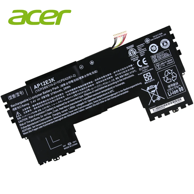 acer ноутбук батарея AP12E3K для acer Aspire S7 S7-191 ультрабук 1" 1/CP3/65/114-2 1/CP5/42/61-2