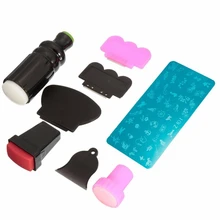 Hthl-резиновый комплект печатей штамповки ногтей DIY Рисунок для нейл-арта раклет скребок для ногтей набор инструментов