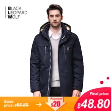 Blackleopardwolf Зимняя мужская куртка модная мужская парка тип аляска съемная верхняя одежда с удобными манжетами BL-6605