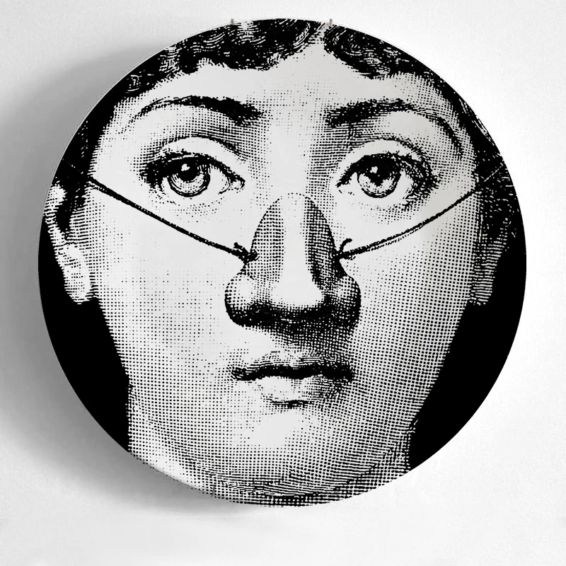 New High Quality Bone China Milan Abstract Design Style Room Decoration Hanging Dishes Wall Plates Piero Fornasetti Plates - Цвет: 29