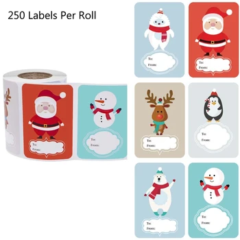 

250pcs Adhesive Christmas Gift Name Tags XMAS Stickers Present Seal Labels Decor Snow