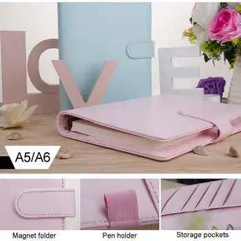 

PU Leather A5 A6 Notebook Diary Schedule Book Planner Diary Loose-leaf Binder Journal Diary Work Plan Cute School Supplies
