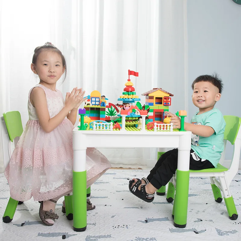 

Children Building Blocks Table Multi-functional Toy Table Large Particles Building Blocks DIY Educational Early Childhood Toy Se