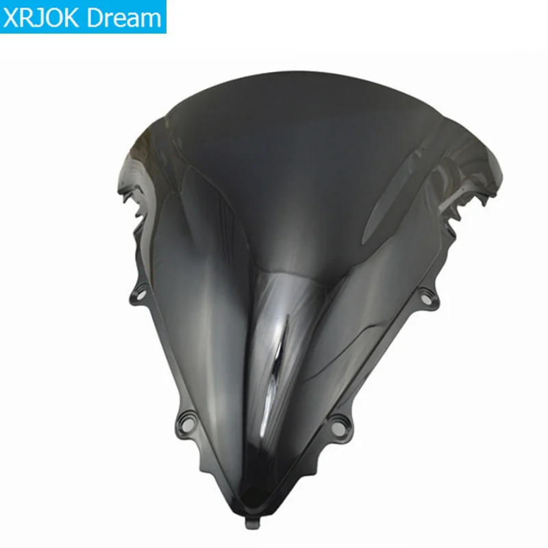 Лобовое стекло мотоцикла для Yamaha YZF600 R6 2003 2004 2005 черный синий прозрачный лобовое стекло двойной пузырь - Цвет: Черный