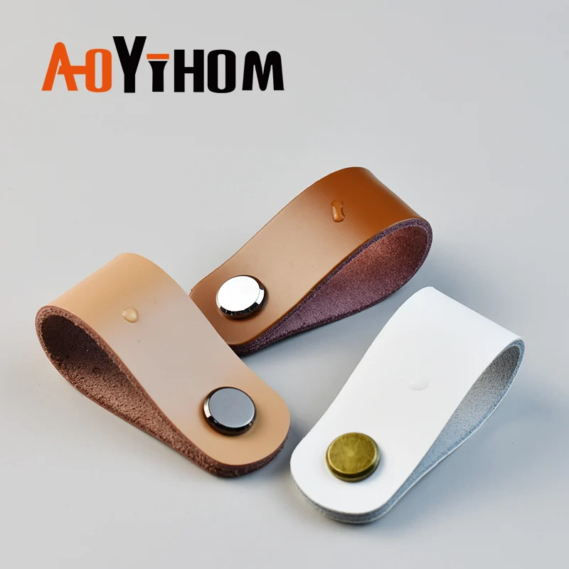 Furniture Handles Silver Leather Shoe Cupboards Cabinet Pulls for Kitchen Dressing Table Wardrobe
