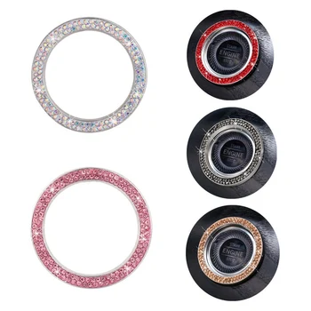 

Car SUV Bling Decorative Accessories Automobiles Start Switch Button Decorative Diamond Rhinestone Ring