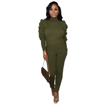 

Autumn Winter Two Piece Set Tracksuit Women Festival Clothing Draped Sleeve Top and Pant Sweat Suits Matching Sets Club Outfits
