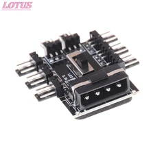 IDE Molex – répartiteur multi voies 1 à 8, refroidisseur Hub de ventilateur de refroidissement 3 broches, prise d'alimentation 12V, adaptateur PCB, contrôle de vitesse à 2 niveaux