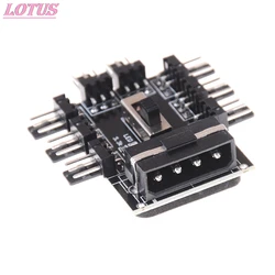 IDE Molex – répartiteur multi voies 1 à 8, refroidisseur Hub de ventilateur de refroidissement 3 broches, prise d'alimentation 12V, adaptateur PCB, contrôle de vitesse à 2 niveaux 