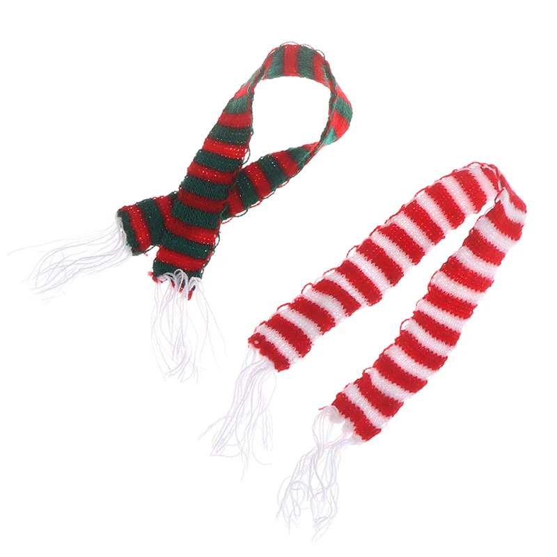 1/детские комплекты одежды из 3 предметов для малышей подарок игрушка 1:12 кукольный домик миниатюрные новогодние шарфом Новогоднее украшение Рождественские шапки и шарфа нагрудник