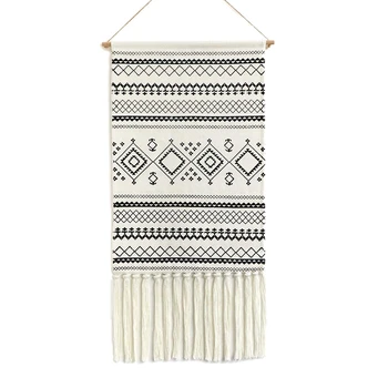 

Macrame Woven Wall Hanging Tapestry, Boho Home Decor,Geometric Art Decor Boho Backdrop,Room Door Decoration