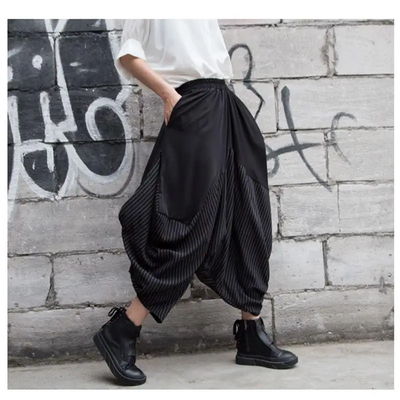 Ladies Pant Skirt Wide Leg Pants Harlan Pants New Summer Dark Irregular Asymmetric Personality Design Youth Fashion Clothing