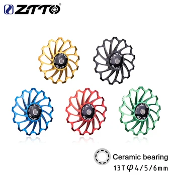 

ZTTO AL7075 13T CNC bicycle rear derailleur ceramic bearing pulley MTB road bike guide wheel idler 4mm 5mm 6mm racing wheel