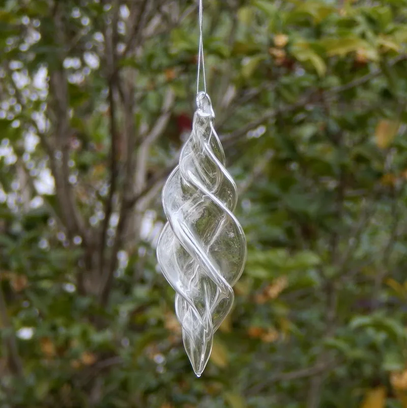 Christmas tree decorations transparent twist glass ice strips Christmas crafts pendants