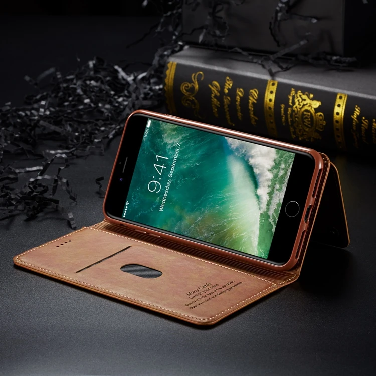 Чехол книжка из искусственной кожи с отделениями для карт iPhone 7Plus 8