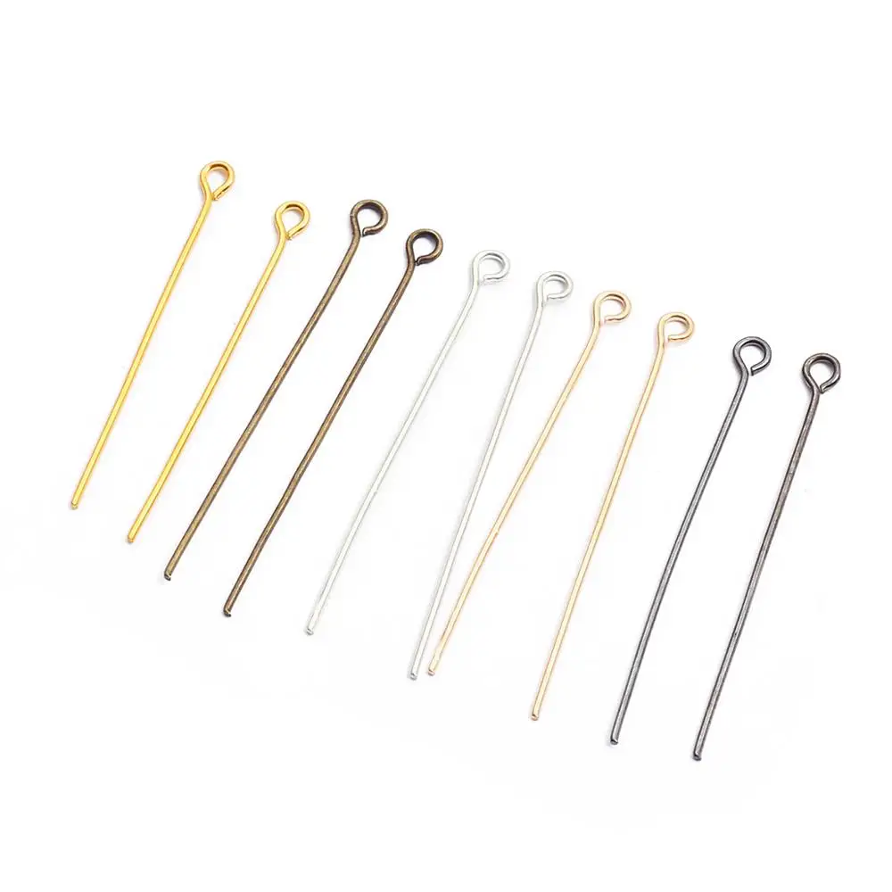 200pcs/bag Eye Head Pins 20 25 30 35 40 45 50 mm Eye Pins Findings For Diy Jewelry Making Jewelry Accessories Supplies