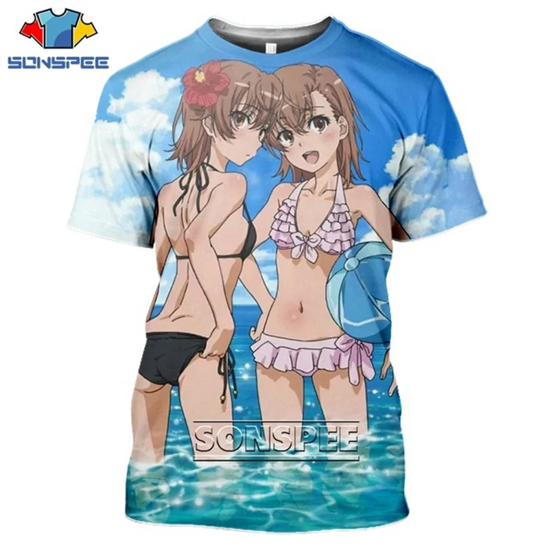 Anime Sexy Girl Summer Oversized T-Shirt Men Women T-shirt 3D Print Comic A Certain Scientific Railgun Harajuku T Shirt Clothing (19)