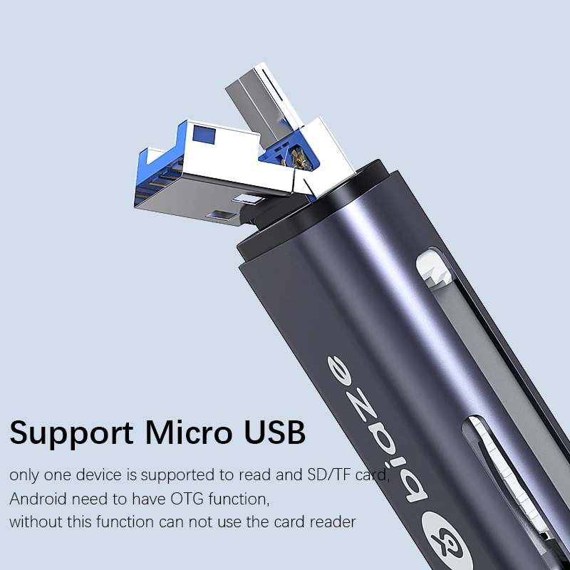 Biaze USB-C кард-ридер USB 2,0 Micro SD TF карты OTG карта памяти адаптер для ПК ноутбуков телефонов Тип C Micro USB SD кард-ридер