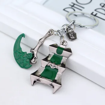 

League Of Legends Game Lol Keychain Horcrux Lock Warden Hammer Stone Weapon Key Chain Fans Gift Souvenir Keyring Accessory