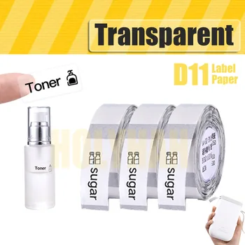 

Niimbot D11 transparent label sticker paper waterproof inkleess rectangle round classification mug bottle tag Kindergarden