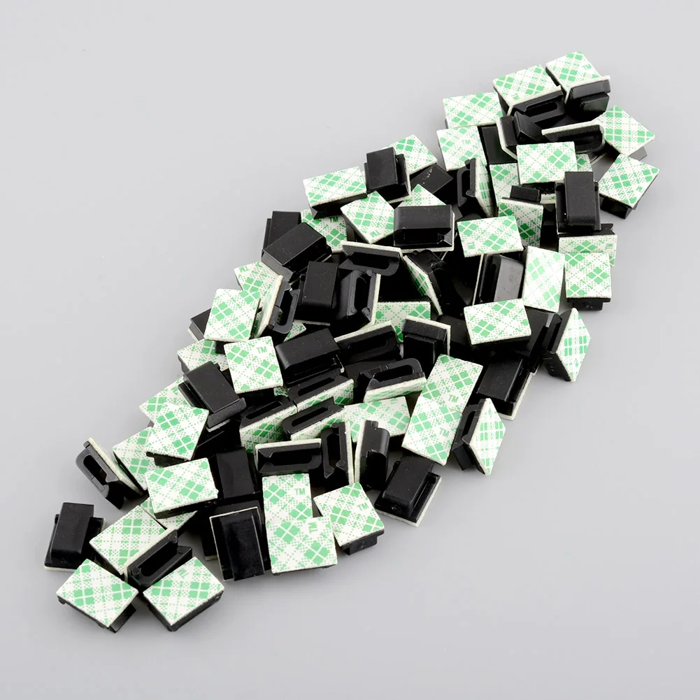 

100pcs Self-adhesive Rectangle Tie Cable Mount install Clamp 13x9.5x6mm