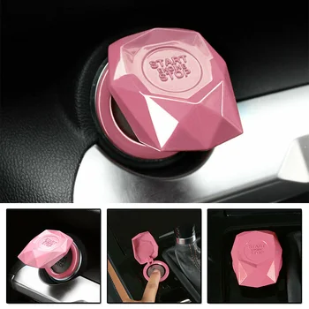 

Car Switch Button cover Pink Protection Decoration Metal Accessory Parts