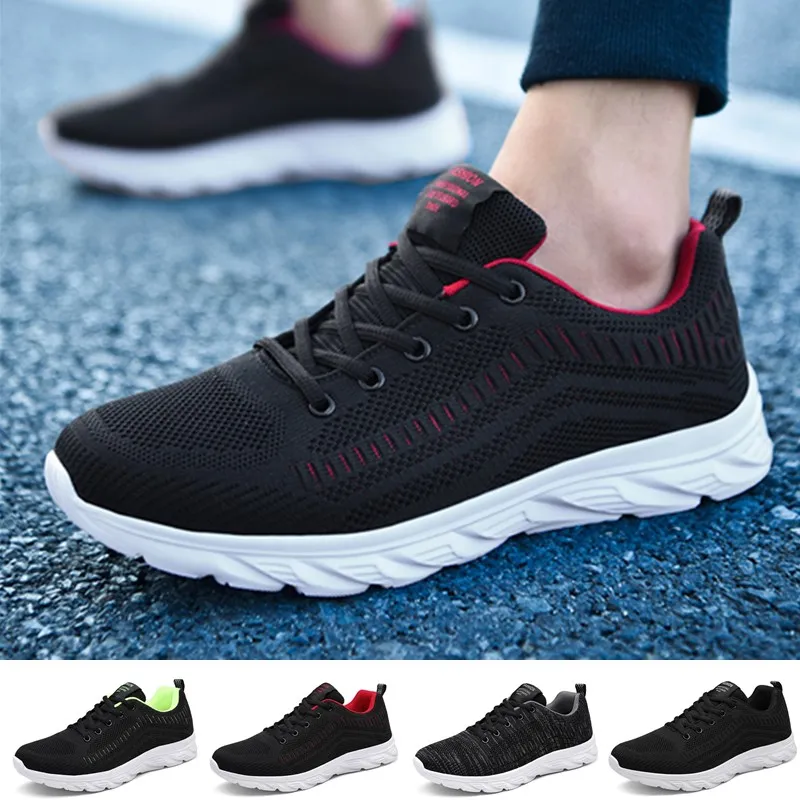 

Men's Fashion Casual Sneakers Mesh Breathable Running Shoes Lace Up Outdoor Sport Shoes