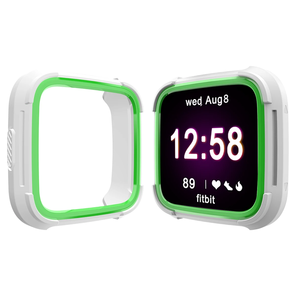 Чехол для часов из ТПУ Для Fitbit Versa Lite, универсальный чехол для защиты экрана, мягкий силиконовый бампер, аксессуары для часов - Color: White Green