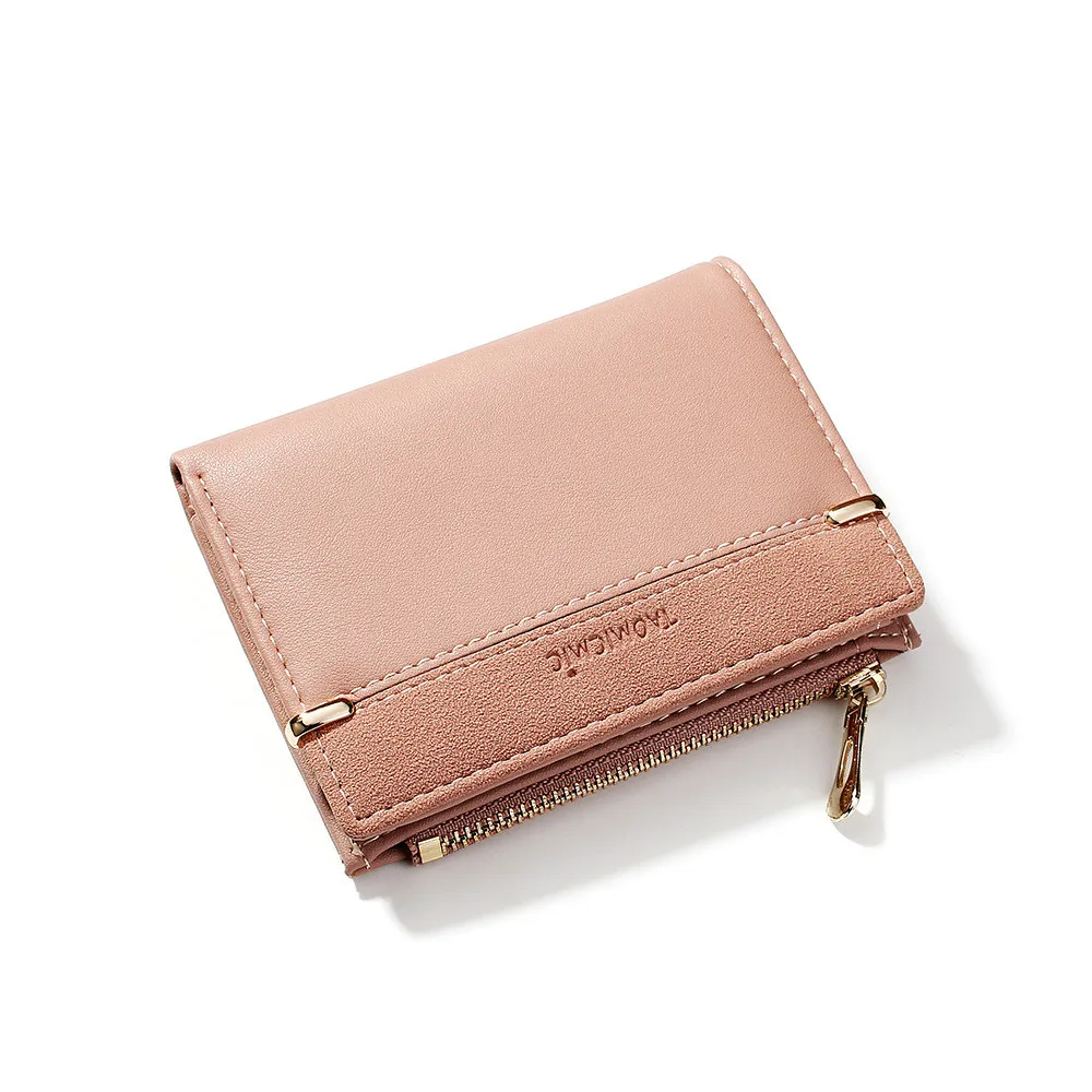 

Women Wallets Leather Female Purse Mini Hasp Solid Multi-Cards Holder Fashion Coin Short Wallets Slim Small Wallet Zipper Hasp