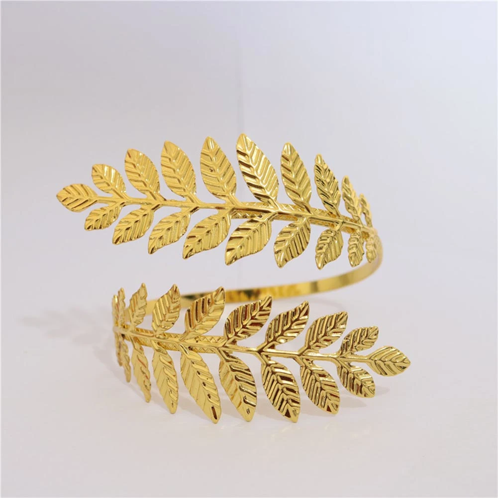 Vintage Metal Greek Roman Laurel Leaf Bracelet Armband Upper Arm Cuff Armlet Festival Bridal Belly Dance Jewelry bangle bracelet laurel leaf bracelet
